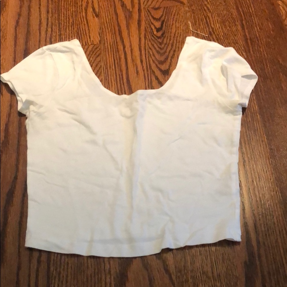 plain white tight crop top